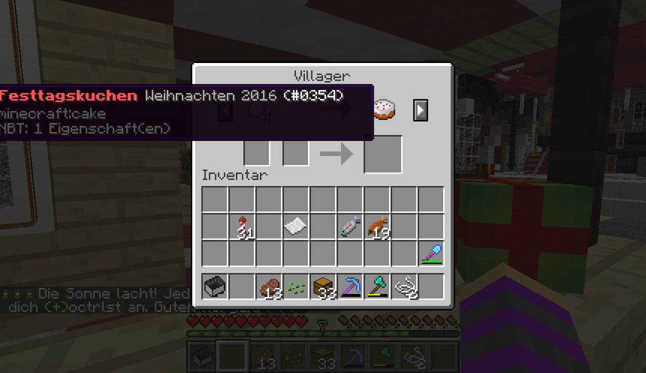 Tauschangebot „Festtagskuchen Weihnachten 2016“ beim Weihnachtsvillager